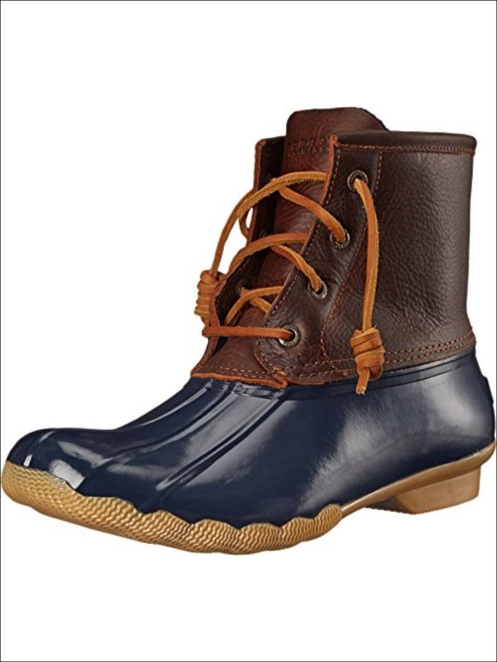 Sperry Waterproof Duck Boot Leather Rubber Ankle Rain Boot